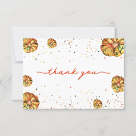 Kleine pompoen baby shower dank je kaart