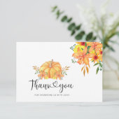 Kleine pompoen baby shower dank je kaart (Staand voorkant)