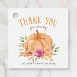 Kleine pompoen Baby shower Dank je wel Bedankjes Labels