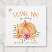 Kleine pompoen Baby shower Dank je wel Bedankjes Labels (Voorkant)