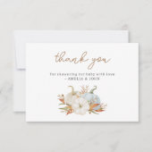 Kleine pompoen Baby shower Dank je wel Bedankkaart (Voorkant)