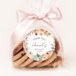 Kleine pompoen Baby shower Dank je wel Ronde Sticker