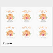Kleine pompoen Baby shower Dank je wel Ronde Sticker (Vel)