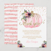 Kleine pompoen Baby shower dank u 4.5x6.25 (Voorkant / Achterkant)