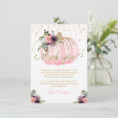 Kleine pompoen Baby shower dank u 4.5x6.25 (Staand voorkant)