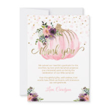 Kleine pompoen Baby shower dank u 4.5x6.25