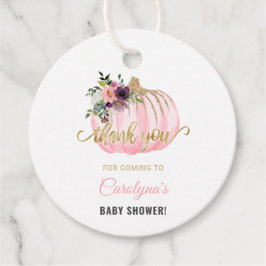 Kleine pompoen Baby shower Favor Tag - Circle Bedankjes Labels