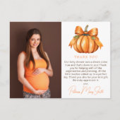 Kleine pompoen Baby shower foto dank u Briefkaart (Voorkant)