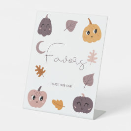 Kleine pompoen Baby shower gunsten Reclamebord Met Voetstuk