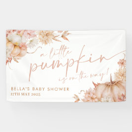 Kleine Pompoen Baby shower Herfst Roze Bloemen Ban Spandoek