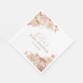 Kleine pompoen Baby shower Herfst roze bloemig Servet (Hoek)