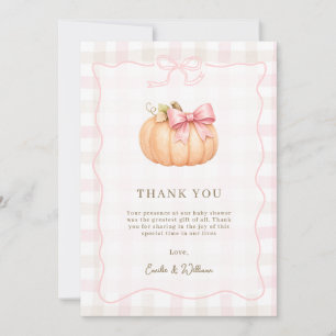 Kleine Pompoen Baby Shower Herfst Roze Pompoen Str Bedankkaart