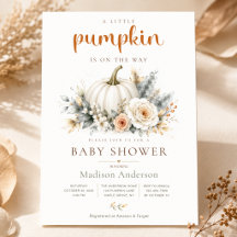 Kleine Pompoen Baby Shower Herfst Uitnodiging