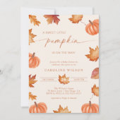 Kleine pompoen Baby shower Herfst verbrand Sinaasa Kaart (Voorkant)