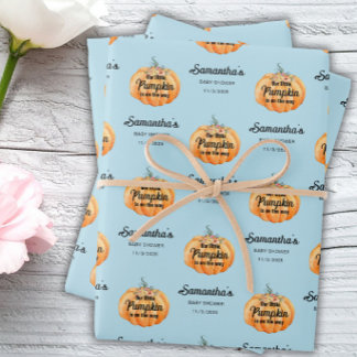 Kleine Pompoen Baby Shower Inpakpapier Vel