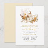 kleine pompoen baby shower kaart (Voorkant / Achterkant)