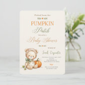 Kleine Pompoen Baby Shower Kaart (Staand voorkant)