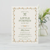 Kleine Pompoen Baby Shower Kaart (Staand voorkant)
