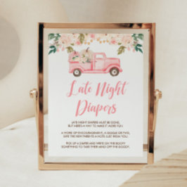 Kleine pompoen Baby shower late nacht luiers teken Poster