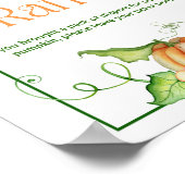 Kleine Pompoen Baby shower Luier Raffle Game Sign Poster (Hoek)