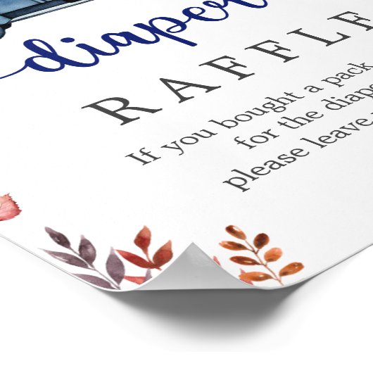 Kleine Pompoen Baby shower Luier Raffle Teken Poster (Hoek)
