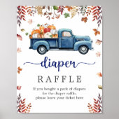 Kleine Pompoen Baby shower Luier Raffle Teken Poster (Voorkant)