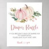 Kleine Pompoen Baby shower Luier Raffle Teken Poster (Voorkant)