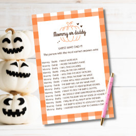 Kleine Pompoen Baby Shower Mamma of Papa Spel