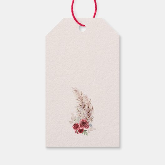 Kleine Pompoen Baby shower Marsala labels Cadeaulabel (Achterkant)