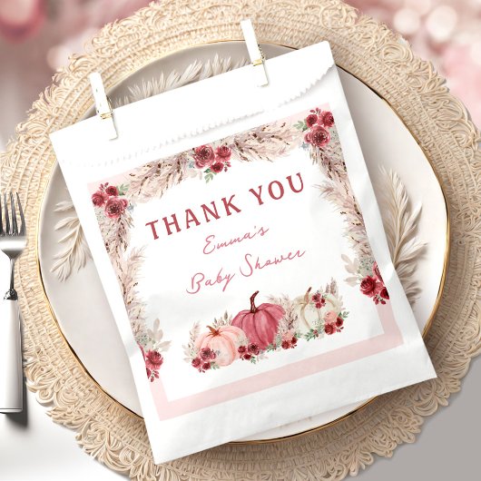 Kleine Pompoen Baby shower Marsala Roze Favor Tass Bedankzakje