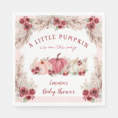 Kleine pompoen Baby shower Marsala roze servetten (Voorkant)
