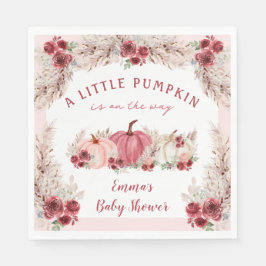 Kleine pompoen Baby shower Marsala roze servetten