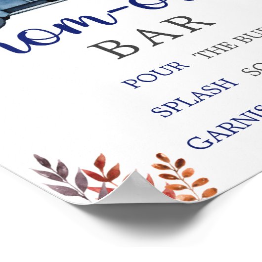 Kleine Pompoen Baby shower Moeder Osa Bar Teken Poster (Hoek)