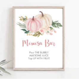 Kleine Pompoen Baby shower Momosa Bar Teken Poster