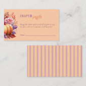 Kleine Pompoen Baby shower Perzik Luier Raffle Informatiekaartje (Voorkant / Achterkant)