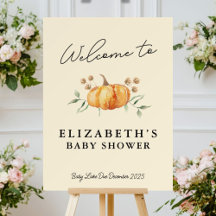 Kleine Pompoen Baby Shower Print Welkom Bord