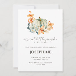 Kleine Pompoen Baby Shower QR-lijst Kaart