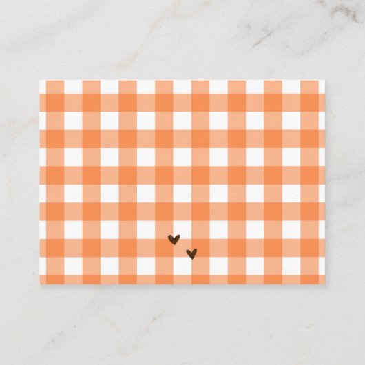 Kleine pompoen  Baby shower Raad eens hoeveel Informatiekaartje (Achterkant)