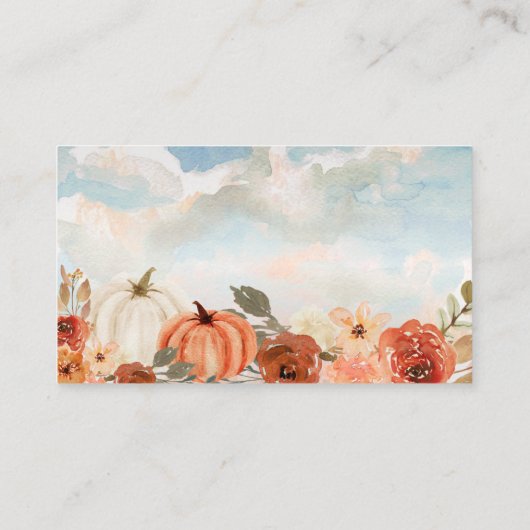 Kleine pompoen Baby shower raden hoeveel kussen E Informatiekaartje (Achterkant)