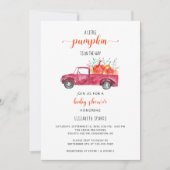 Kleine pompoen Baby shower Red Truck in herfst. Kaart (Voorkant)