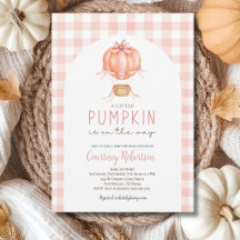 Kleine Pompoen Baby Shower Roze Gingham