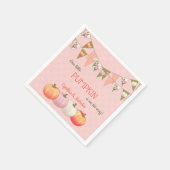 Kleine pompoen Baby shower roze perzik ivoor Servet (Hoek)