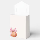 Kleine Pompoen Baby Shower – Roze Strik Herfst Bedankdoosjes (Geopend)