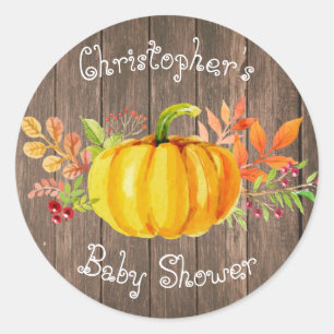 Kleine pompoen Baby shower rustieke houten Sticker