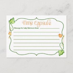Kleine Pompoen Baby Shower Tijd Capsule Activiteit Advieskaart