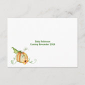 Kleine Pompoen Baby shower Tijd Capsule Activiteit Advieskaart (Achterkant)