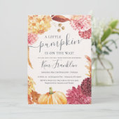 KLEINE POMPOEN BABY SHOWER UITNODIGING (Staand voorkant)