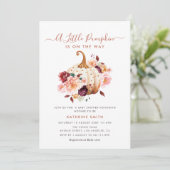 kleine pompoen baby shower uitnodiging (Staand voorkant)