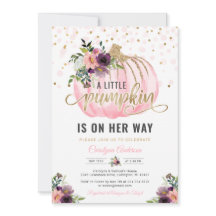 Kleine pompoen Baby shower uitnodiging - 5x7