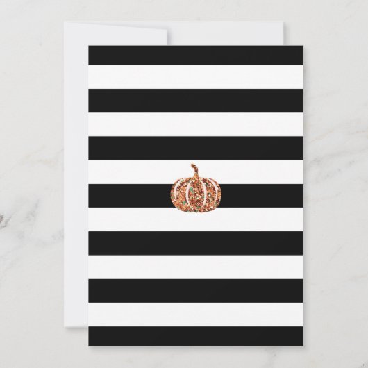 Kleine pompoen baby shower uitnodiging roze (Achterkant)